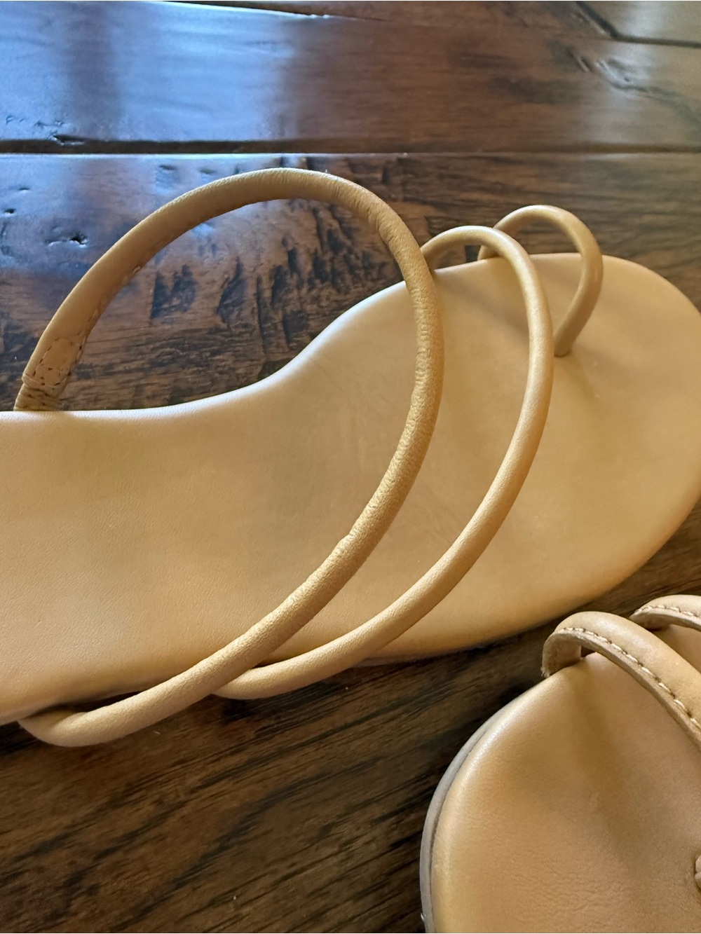 Reformation Ludo Toe Ring Strappy Flat Sandal - Buff - Picture 2 of 5